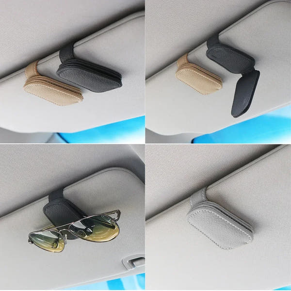 Sleek Leather Car Sunglasses Holder™