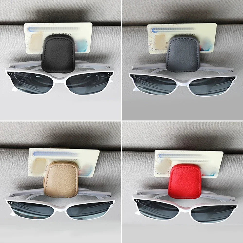 Sleek Leather Car Sunglasses Holder™