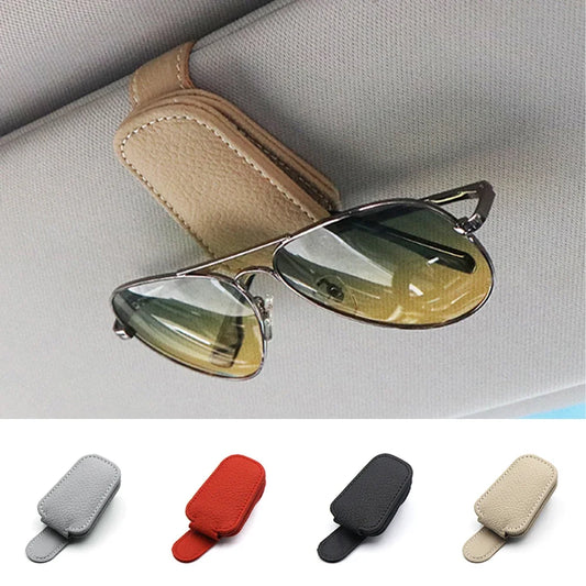 Sleek Leather Car Sunglasses Holder™