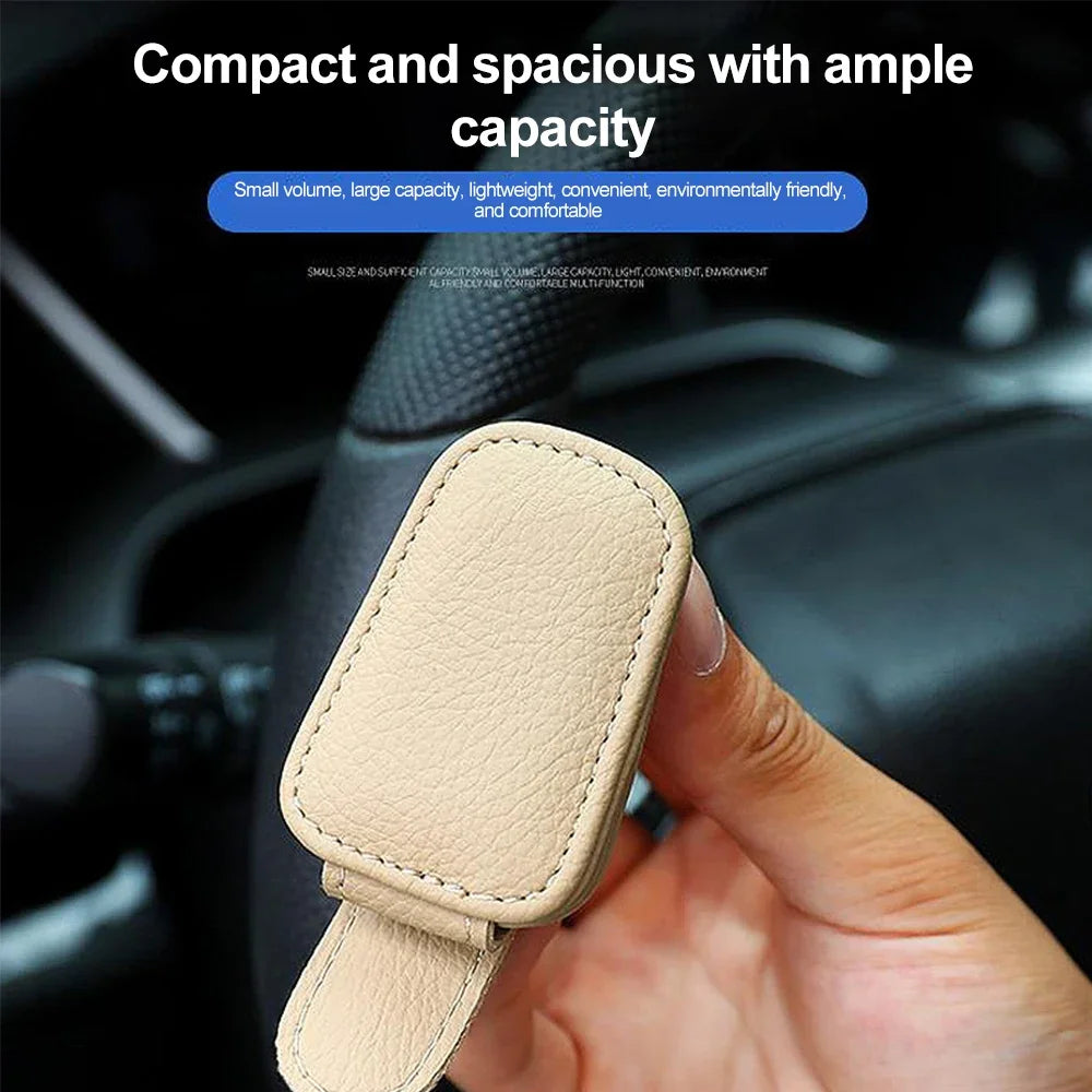 Sleek Leather Car Sunglasses Holder™